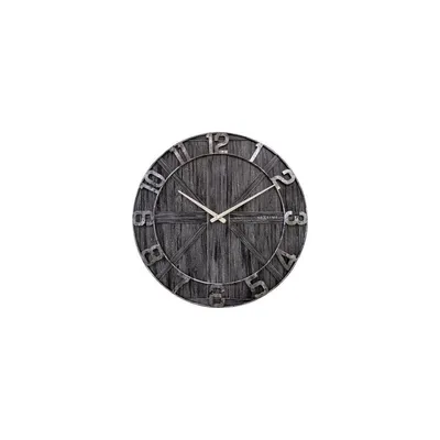 Immagine prodotto di Orologio da parete nero in legno e metallo, Ø 50 cm, silenzioso