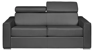 Produktbild von Schlafsofa mit Matratze 4-Sitzer - Büffelleder - Grau - Liegefläche mit breiten Latten 160 cm - Matratze 14 cm - VIZIR