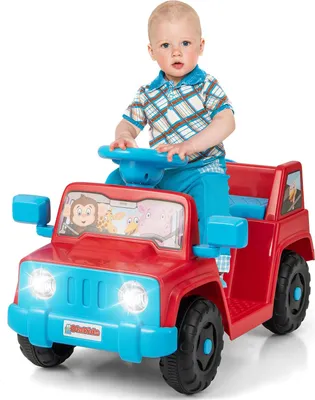 Produktbild von GOPLUS Elektroauto, Kinderauto elektrisch mit Lenkrad, Sound, EIN-Knopf-Start, Stauraum & LED-Licht, Kinderfahrzeug für Kinder ab 18 Monaten (Rot)