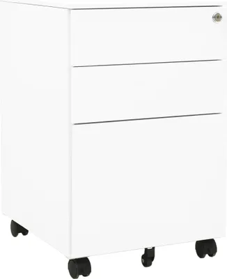 Produktbild von Aktenschrank mit Rollen Weiß 39x45x60 cm Stahl