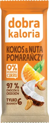Produktbild von Dattelriegel mit Kokos & einem Hauch von Orange, ohne Zuckerzusatz, 35 g – DOBRA KALORIA