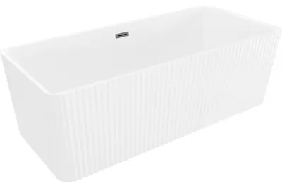 Obrázek produktu pro Mexen Nila volně stojící vana s ryhováním 170 x 75 cm, bílá, přepad gun gray kartáčovaný - 52841708000-66