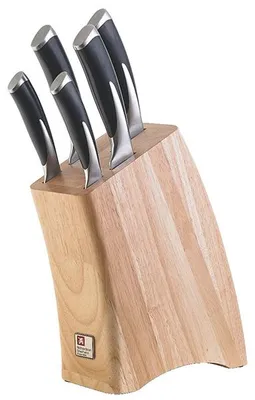 Obrázek produktu pro Amefa Kyu, Sada nožů/příborů ve stojanu, Nerezová ocel, Dřevo, Černá, Kyu, Krabice