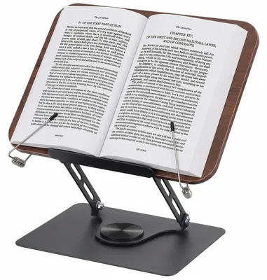 Productafbeelding van Solidchoice - Houten Boekenstandaard met Draaibare Voet