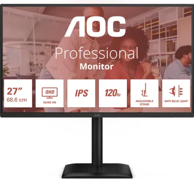 AOC E4 Q27E4U Computermonitor 68,6 cm (27") 2560 x 1440 Pixel Quad HD LED Schwarz
