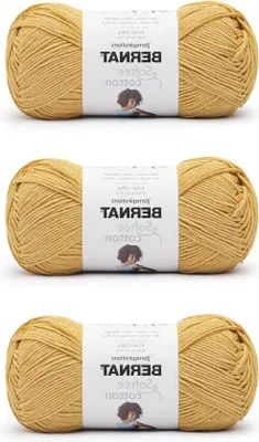 Immagine prodotto di Filato di cotone morbido color oro, confezione da 3