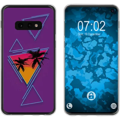 Produktbild von PhoneNatic Case kompatibel mit Samsung Galaxy S10e Silikon-Hülle Retro Wave Palmen M3