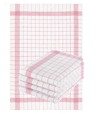 Produktbild von Betz 5er Set 50x70cm Geschirrtücher Baumwolle extrem strapazierfähig und saugstark trocknergeeignet - Gastronomiequalität - Geschirrtücher BW rot