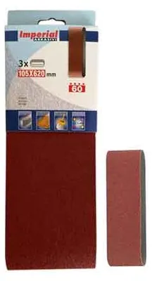 Productafbeelding van Schuurpapierrollen voor bandschuurmachines - afmetingen 105x620 mm, korrelgrootte 80, verpakking met 3 stuks