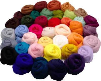 Produktbild von Filzwolle Paket - 40 Farben je 20 Gramm - Trockenfilzen und Nassfilzen