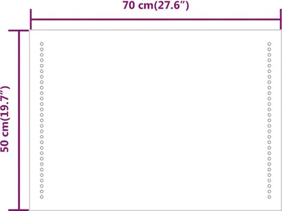 Zdjęcie produktu dla vidaXL Lustro łazienkowe LED 70x50 cm