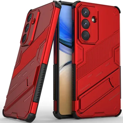 Produktbild von Armor Hülle für Samsung Galaxy S26+ Hybrid PC TPU Bumper Stoßfestes Schutzhülle mit Standfunktion Rot