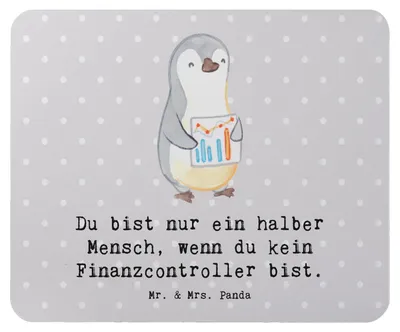 Produktbild von Mr. & Mrs. Panda Mousepad Finanzcontroller Herz - Grau Pastell - Geschenk, Mauspad, pc, mausteppich, mausunterlage, Mouse Pad