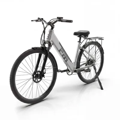 Image de Vélo électrique adulte M2 Plus, couleur grise | Moteur de 250 W | Batterie lithium-ion amovible de 36 V et 16,5 Ah | Vitesse maximale de 25 km/h | Pneus de 27,5 x 2,1 pouces