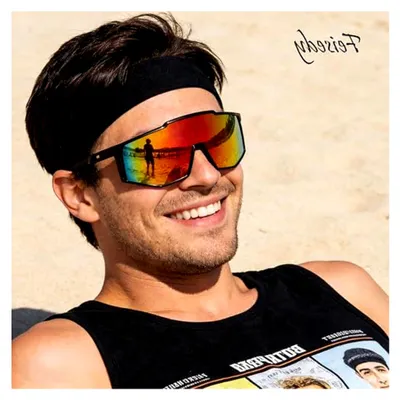 Produktbild von Sportliche Sonnenbrille für Herren und Damen, verspiegelt mit UV400 Schutz
