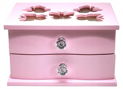 Produktbild von Schmuckkästchen rosa Holz Schubladen stilvoll PL-6310