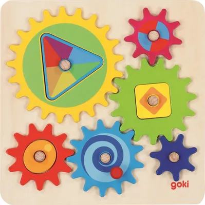 Produktbild von Goki Holz Zahnradspiel - Lernspielzeug - 10 Teile