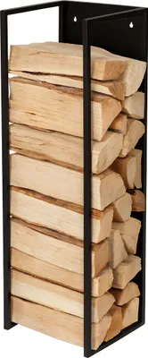 Immagine prodotto di Scaffale per legna da ardere Relaxdays, montaggio a parete, L x P x A: 100x25x25 cm, legna da ardere, verniciato a polvere, ferro, scaffale per legna da ardere, nero