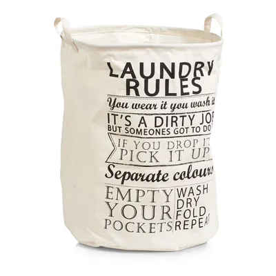 Produktbild von Zeller Wäschesammler "Laundry Rules", Ø38 x 48 cm, 14260