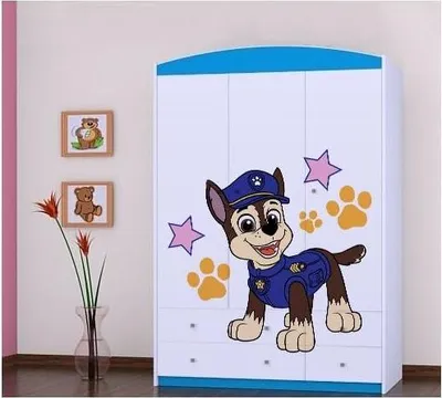 Zdjęcie produktu dla BDW, szafa z szufladami, do sypialni, 128×190 cm, 3-drzwiowa, niebieska 5