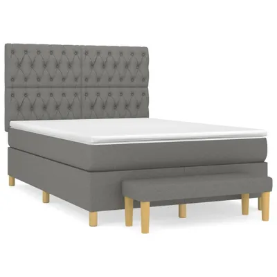 Produktbild von Boxspringbett mit Matratze Dunkelgrau 140x200 cm Stoff