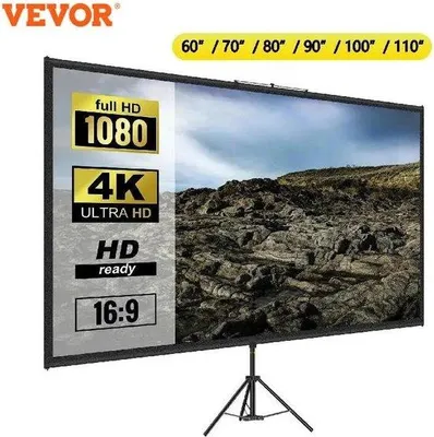 Image de Grand écran - 228,6 cm - 4K HD - Polyester - Trépied réglable - Système home cinéma