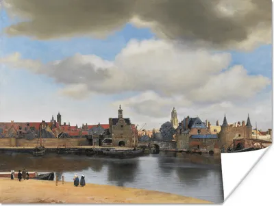 Produktbild von MuchoWow® Poster Ansicht von Delft - Gemälde von Johannes Vermeer 80x60 cm - Kunst für zu Hause