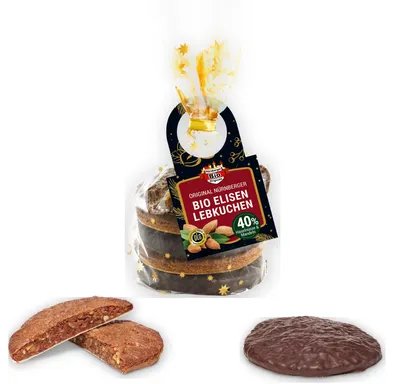 Produktbild von ASP Elisen-Lebkuchen · 2 Schoko 2 Natur 1 Glasur · 40% Nüsse · 350g