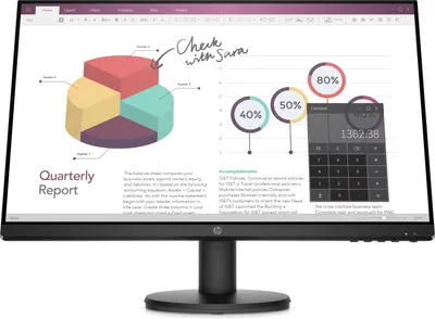 Produktbild von HP P24v G4, 60,5 cm (23.8"), 1920 x 1080 Pixel, Full HD, 5 ms, Schwarz