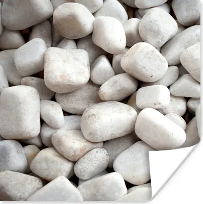 Produktbild von MuchoWow® Poster Steine - Schotter - Weiß 50x50 cm - Wohnzimmerdekoration