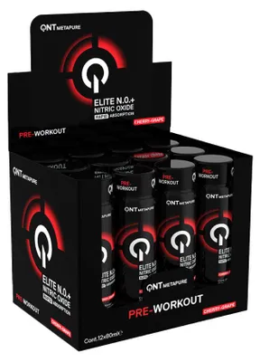 Image de Shooters énergétiques - QNT - ELITE NO+ PRE-WORKOUT (12x80ml) - Saveur Cerise