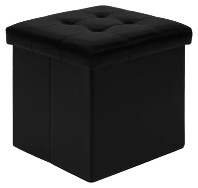 Produktbild von Sitzhocker Sitzkiste Aufbewahrungsbox - Faltbar - Schwarz - 32 x 32 x 32 cm