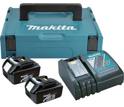 Image de Makita Power Source Kit 18V + 2x Batteries BL1830B 3,0Ah + Chargeur DC18RC ( 196693-0 ) + Coffret Makpac