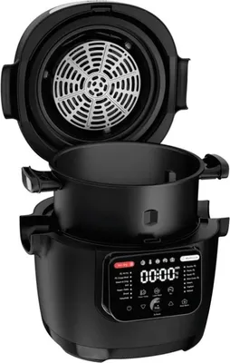 Produktbild von Tefal Multicook Actifry MY741CF0, 6 l, 1334 W, Schwarz, Edelstahl, Keramik, LCD, Berührung
