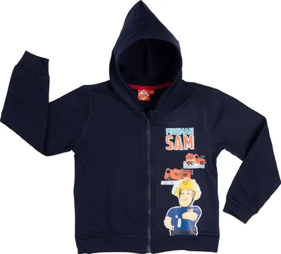 Produktbild von Feuerwehrmann Sam Kapuzenpullover für Jungen mit Reißverschluss Hoodie Sweatjacke Blau 98-104