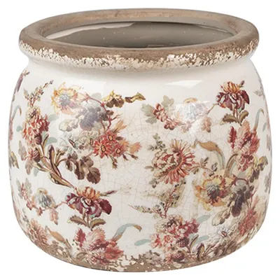 Produktbild von Clayre & Eef Blumentopf Ø 16x13 cm Beige Rosa Keramik Blumen