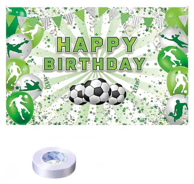 Fußball-Fotohintergrund-Banner 180 x 120 cm für Geburtstagsfeier
