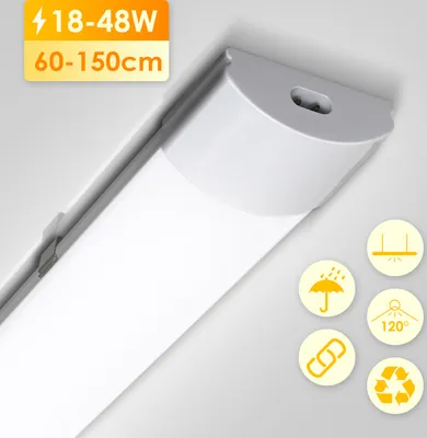 Produktbild von Hengda 48W LED Feuchtraumleuchte Wannenleuchte 150cm 4000K Neutralweiß IP65 Wasserdicht Werkstattlampe Wasserfest Kellerlampe