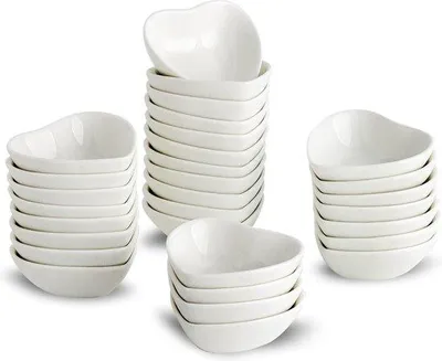 Immagine prodotto di Set di 30 ciotoline per salse in Vetroceramica, porcellana bianca