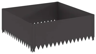 Obrázek produktu pro vidaXL Ochranné obrubníky pro trávník, 100 x 100 x 35 cm, ocel, černá barva