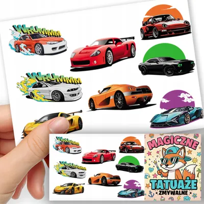 Image de TATOUAGES EPHEMERES POUR ENFANTS - Voitures Voitures - 8 pcs
