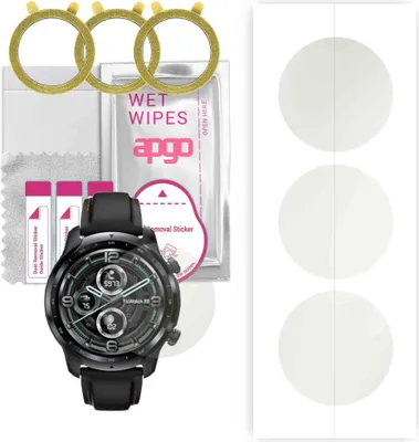 Produktbild von apgo 3 Stück Schutzfolie, Matt, kompatibel mit Mobvoi TicWatch Pro 3 LTE Smartwatch, Hydrogel Displayschutzfolie mit Positionierhilfe, Displayfolie, robust und kratzfest