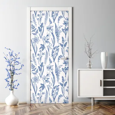 Produktbild von Dekorative Türtato Aufkleber selbstklebend Klebefolie Türposter Kräuterblätter 85 x 200 cm