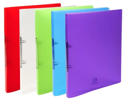 Image de Classeur à anneaux en PP 500µ avec 2 anneaux 15mm, dos 20mm, Crystal, pour format DIN A4 couleurs assorties