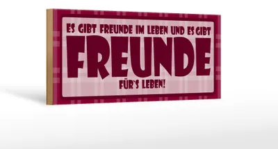 Produktbild von Holzschild Spruch 27x10cm Es gibt Freunde im Leben