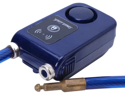 Image de Cadenas à chaîne avec alarme antivol et serrure Bluetooth Smart, contrôlable via une application, avec alarme de 105 dB (bleu)