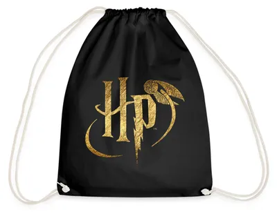 Produktbild von Spreadshirt Harry Potter HP Logo Turnbeutel, One size, Schwarz