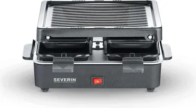 Produktbild von SEVERIN Mini Raclette-Grill RG 2370  aus Kunststoff, schwarz Raclette Raclette Mit Antihaftbeschichteter Grillplatte Raclette Grill Tischgrill