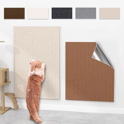 Produktbild von PolkaHome® Selbstklebende Katzenkratzmatte, Kratzbrett für Katzen, DIY Kletterteppich, zuschneidbarer Kratzschutz für Möbel, Wand, Sofa