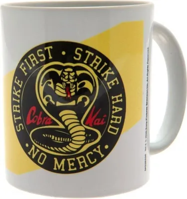 Immagine prodotto di Cobra Kai - Tazza da caffè "No Mercy" BS2428 (taglia unica) (bianco/nero/giallo)